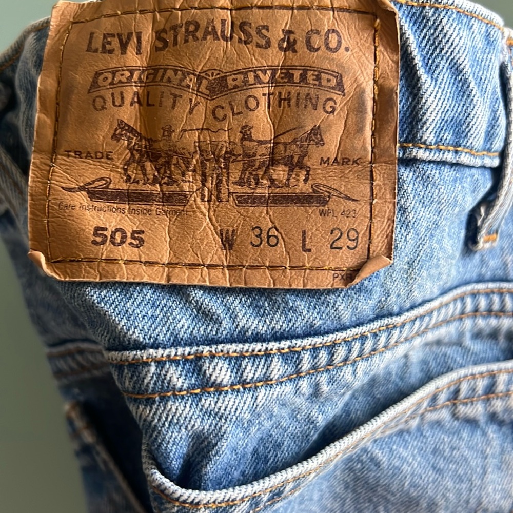 Levi's 505 Vintage Straight Tapered Leg Vintage 1990 Denim Jeans Men's 36x29